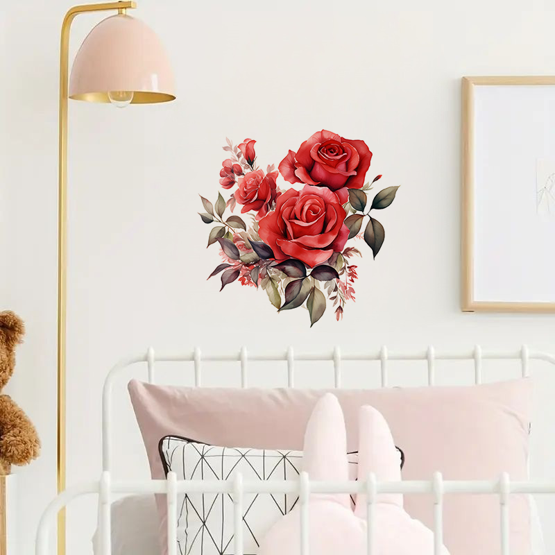 T2345# Beautiful Red Roses Sti - Lighting Mcqueen Bedroom Decor recension och pris