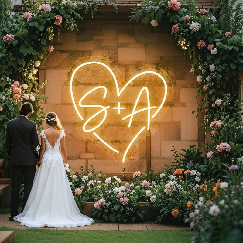 Custom Initials Heart LED Neon - Lighting Christmas Decor recension och pris