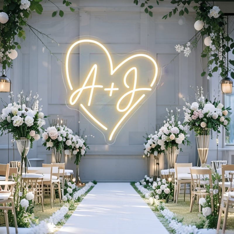Custom Initials Heart LED Neon - Lighting Christmas Decor recension och pris