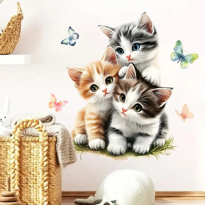 Three Cats with Butterfly Stic - Lighting Mcqueen Bedroom Decor recension och pris