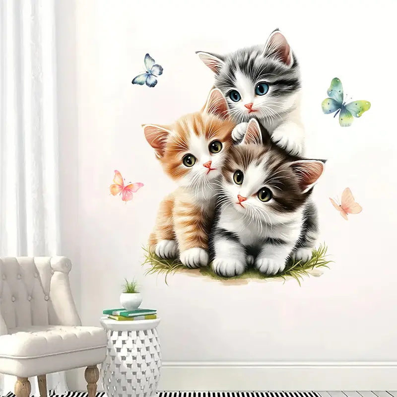 Three Cats with Butterfly Stic - Lighting Mcqueen Bedroom Decor recension och pris