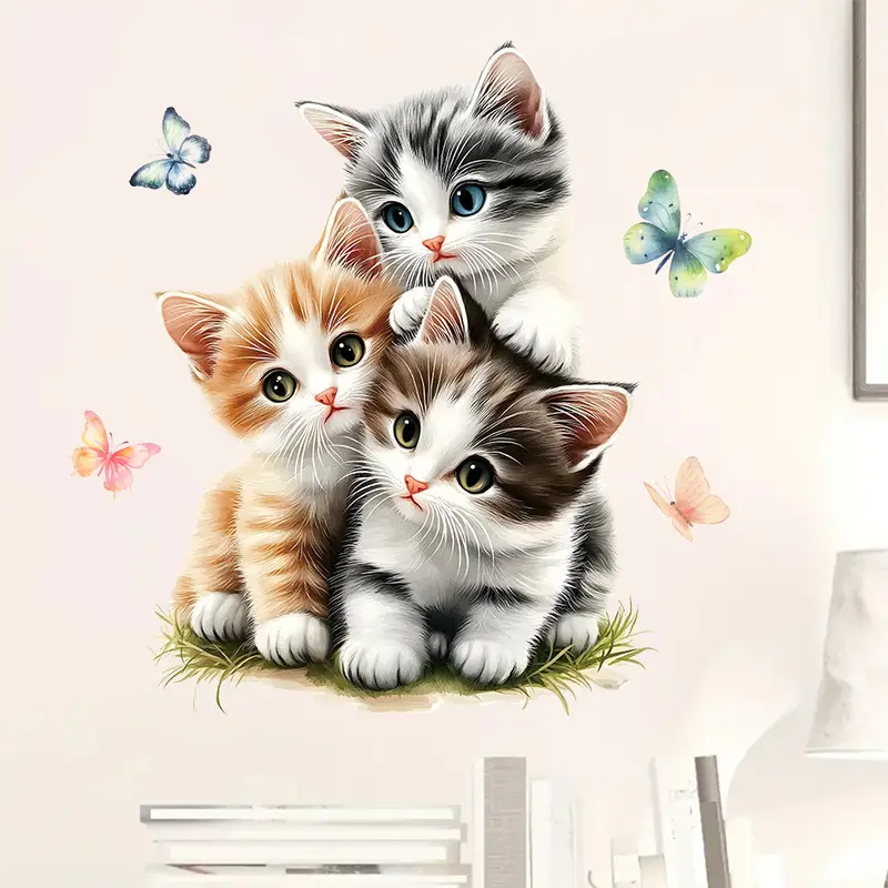 Three Cats with Butterfly Stic - Lighting Mcqueen Bedroom Decor recension och pris